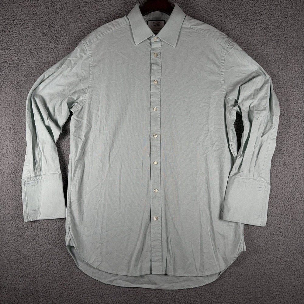 Charles Tyrwhitt Classic Fit Dress Shirt Mens 16.5 33 Green French Cuff Cotton